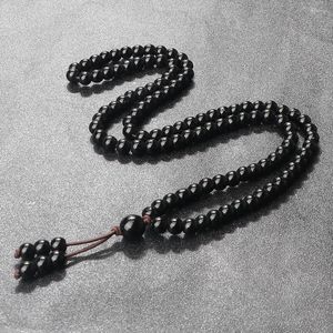 STRAND Glanzende matte zwarte wrap Bracelet Classic Natural Stone 108 Mala kralen ketting voor vrouwen mannen Gebed Boeddhistische yoga sieraden geschenken