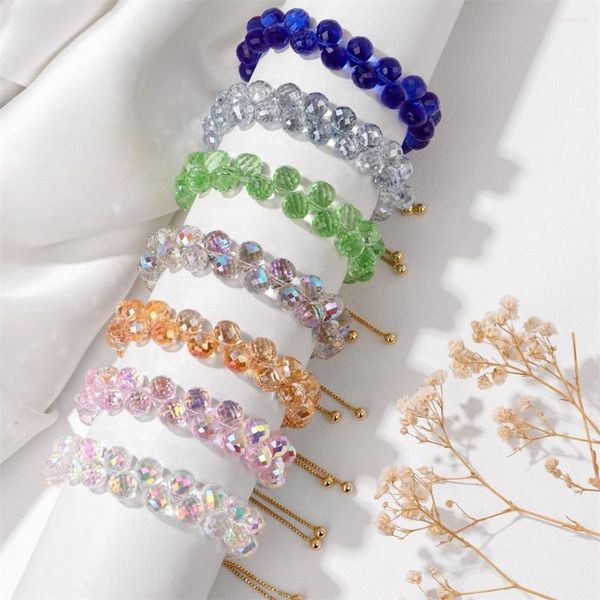 Brin brillant autriche cristal Bracelet pour femmes hommes verre tchèque pierre bracelets de luxe perlé corde chaîne bijoux fête
