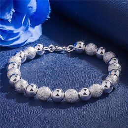 Strand Silver Plaqué Bracelet Perlé Non-Fading Hypoallergénique Luxueux Pour Le Spectacle De Fête D'anniversaire