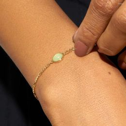 Hebra Simple elegante verde Dongling pulsera piedra Natural gema medio colgante joyería de mujer pareja regalo