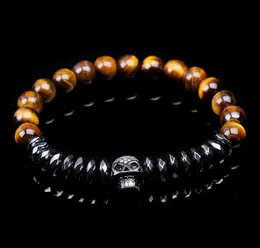 Accessoires de bijoux à charme de crâne de Strand 8 mm Balance de pierre naturelle conception de conception de perles de légers bracelet bouddha fait à la main