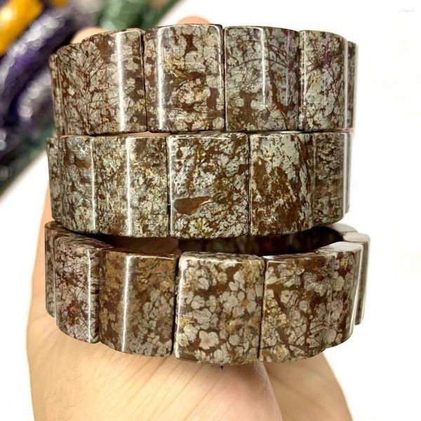 Strand Snowflake Obsidian Stone Beads Bracelet Natural Gemstone Jewelry Bangle For Women Men Gift Wholesale!
