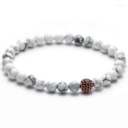 Strand Stone Beads Zircon Ball Healing Balance Buddha Pulsera para mujeres y hombres Lava Yoga Reiki Oración Bijoux Regalo de San Valentín