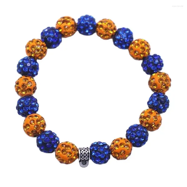 Strand Stretch ajuster bleu jaune Disco boule perles sororité symbole Sigma Bracelets Bracelets bijoux