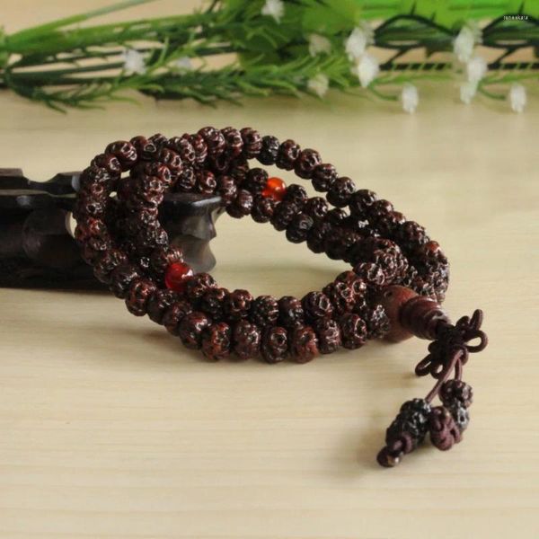 Bracelet en graines Ruyi Bodhi noires naturelles, petit Style brin, 108 perles de prière bouddhiste Mala, pour hommes ou femmes, vente en gros