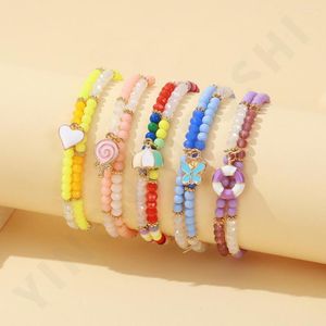 Strand Summer Acrylique Empilage Bracelet Gem Matériel Cristal INS Vente Creative Collocation Époxy Papillon Coeur Pendentif