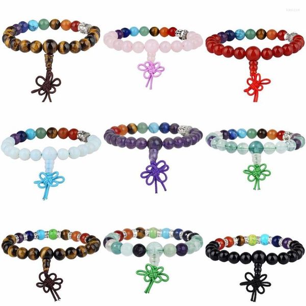 Strand SUNYIK 21 Perles de Prière Mala Bracelet 7 Chakra Pierre Yoga Guérison Équilibrant Bracelet Bouddhiste Tibétain