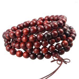 STRAND SUNYIK 8MM BLOODWOOD WOOD Meerlagige armband 108 Mala kralen klassieke kralen sieraden ketting voor vrouwen mannen Gebedsmeditatie