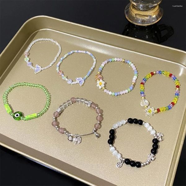 Bracelet de perles en cristal fait à la main, doux et mignon, énergie porte-bonheur, cadeau pour femmes et filles, accessoires à choix multiples