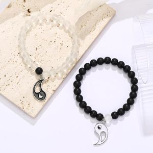 Strand Tai Chi Bracelet Pendant Yin Yang Friend Black and White Couple Lucky Balance Jewelry Women Men