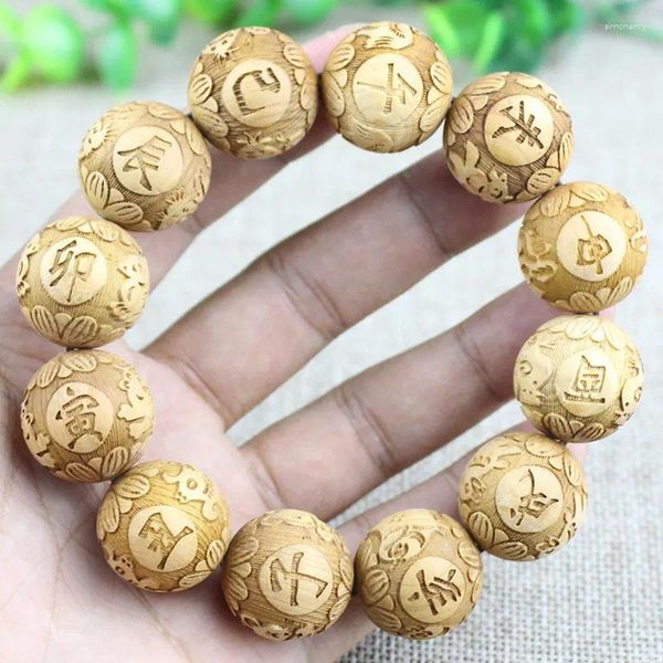 Strand Taihang Cliff Cypress main chaîne bouddha perles 2.0 douze zodiaque Bracelet pour hommes et femmes en bois papeterie