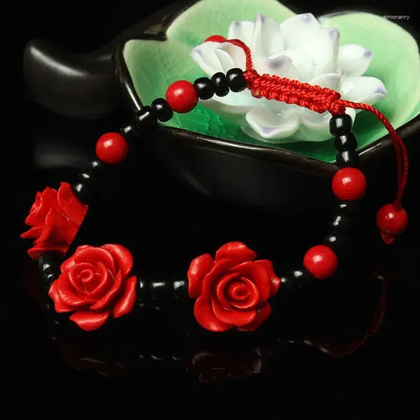 Strand Taiwan couleur primaire cinabre rouge Bracelet gourde Lotus poisson Fortune roulant gratuitement