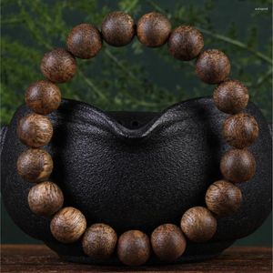 Pulsera de madera de agar Strand Tarakan 11 mm5g Beads Hombres Joyas para mujeres Madera