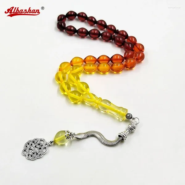 Strand Tasbih Misbaha Resina Roja Rosario Bead Pulsera Accesorios islámicos Oración