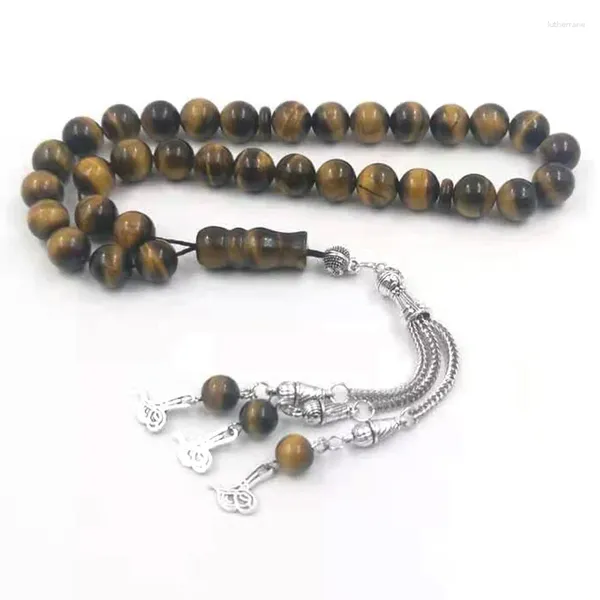 Strand Tasbih – pierre naturelle d'oeil de tigre pour homme musulman, perles de prière Misbaha, chapelet de mode arabe, produit 2023