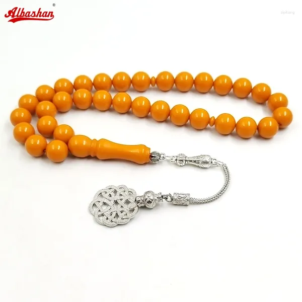 Bracelet Tasbih en résine Orange, 33 perles de prière musulmanes, accessoires de mode turque, Eid Ramadan Mubarak