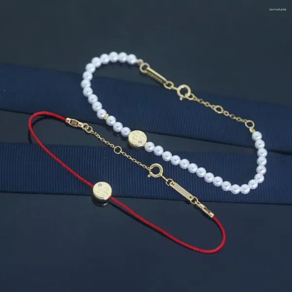 Strand The 2024 Cookie Pearl Bracelet Corde Rouge Minorité Design Lumière Luxe Exquis Amour Mode Personnalité Saint Valentin Cadeau