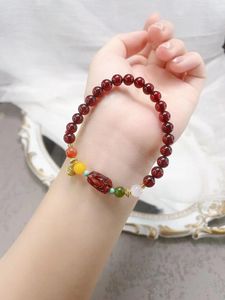 Strand The Natural Mar Báltico Pure Water Body Blood Pearl Pulsera combinada con Wild Animal Jasper South Red Gold Bell