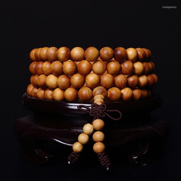 Strand Thuja pulseras cuentas 108 número 6/8mm meditación budista tibetana Color Natural Mala pulsera de oración para hombres y mujeres