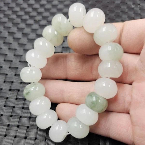 Strand Tian Shan Cui Abacus Emerald Green Jade Backle Wheel Beads pour hommes et femmes bracelet