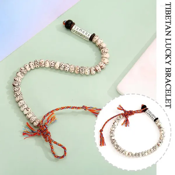 Pulsera de cuentas de semillas de Bodhi del Tíbet para mujer, joyería de Buda Zen para hombre, brazalete de macramé para meditación de Yoga Unisex, libertad del alma Q4R9