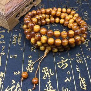 STRAND TIBETAN 108 Gebed Mala Natuurlijk 10 mm Verweerde gele ster Maan Bodhi Zaadkralen Bracelet of Yoga Meditatie Ketting Rdopship