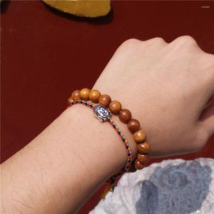 Strand Tibétain Bouddhiste Chanceux Tissé Amulette Tibet Cordon Bracelets Bracelets Pour Femmes Hommes À La Main Corde Bouddha En Bois Guérison Bracelet