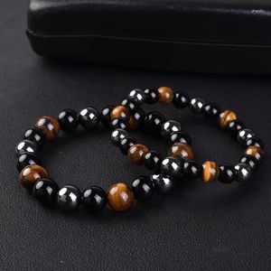 Strand Tiger Eye Perlé Bracelet Hommes Mode Européenne Et Américaine En Gros Agate Naturelle