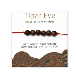 Strand Tiger Eye Stone of Empowerment Crystal Bracelet Natural Positive Energy Bijoux Protection Gift