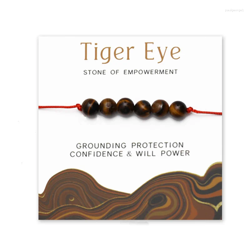 Strand Tiger Eye Stone of Empowerment Bransoletka Kryształowa Naturalna pozytywna energia Ochrona biżuterii Prezent