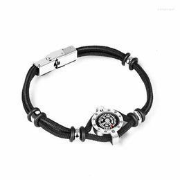 Strand Titane Acier Bracelet Corde Aventure Escalade Boussole Bijoux Camping En Plein Air Randonnée Champ Outils De Navigation Pour Hommes Et Femmes