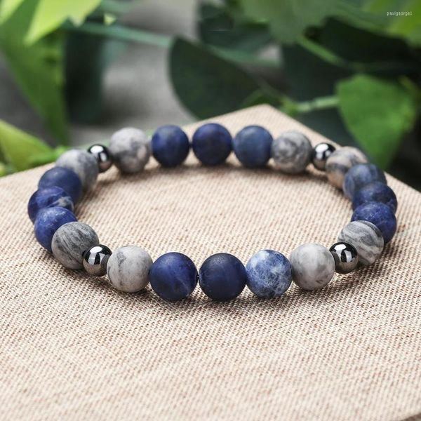 Brin à la mode pierre naturelle 8mm perle bracelets pour femmes hommes mode élastique bijoux cadeaux accessoires perlé en gros