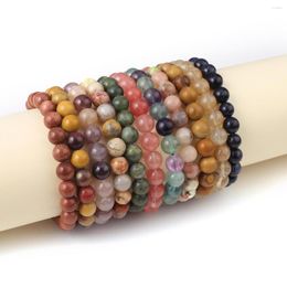 Strand Trendy Natuursteen Armband Ronde Amethisten Tijgeroog Opaal Kraal Voor Vrouwen Tribal Reiki Healing Sieraden Geschenken