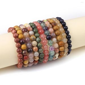 Bracelet en pierre naturelle à la mode brin améthystes rondes perle d'opale d'oeil de tigre pour les femmes Tribal Reiki bijoux de guérison cadeaux