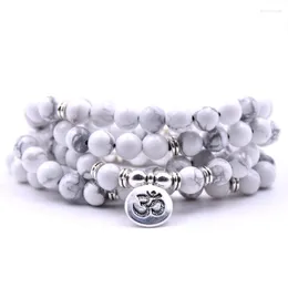 STRAND Trendy Silver Compated 3D Connect White Howlite Elastic Bracelet Tiger Eye Stone Spirituele sieraden