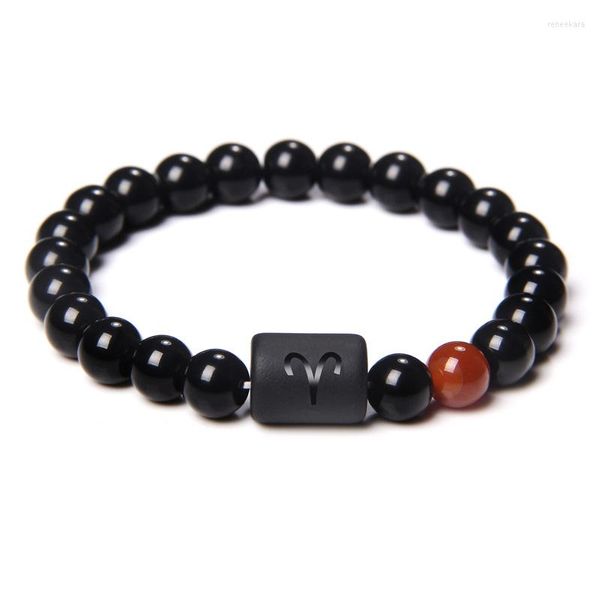 Hebra Doce Constelaciones Piedra de Ojo de Tigre Natural Pulseras de Yoga con Cuentas Clásicas para Hombres Mujeres Ágata Pareja Cuerda Elástica Regalo de Joyería