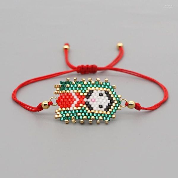 Strand Unique Mexican Ethnic Girl Flag Pulsera con cuentas Miyuki Rice Beads Joyería tejida a mano para regalo de dama de honor