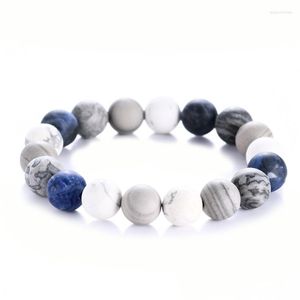 Strand Unisex Geschenken Chakra Armbanden Natuursteen Planeten Universum Galaxy Zonnestelsel Blauw-ader Armband Voor Vrouwen Mannen Sieraden