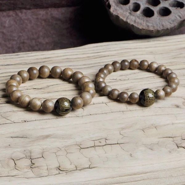 Strand Vietnam Nha Trang Agarwood 8mm10mm pulsera de cuentas de Buda hombres mujeres pulseras al por mayor regalo de salud a granel sándalo