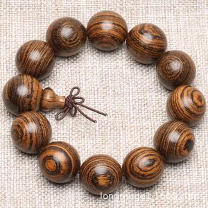 STRAND VIETNAM Tiger Ebony Same Material Rift Graan mannen 2.0 cm armband Skin textuur houtkralen