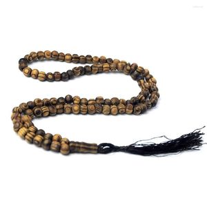 Strand VILLWICE Islamitische Gebed Kraal Armband 8mm Tasbih 99 Rozenkrans Houten Biddende Ketting Met Indonesië Religie Sieraden Moslim Gift