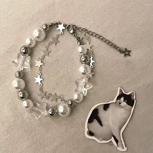 Strand Vintage cristal étoile pentagramme perle Bracelet perlé pour les femmes doux esthétique charme Harajuku mode bijoux cadeau