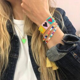 Strand Vlen Bohemian Boho Tila Beads Bracelets Jewelry 2023 Summer Beach Colorful Miyuki Heart Pulseras Amitié pour les femmes