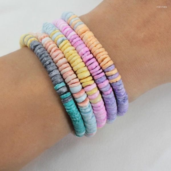 Strand Vlen Boho Summer Beach Colorful Natural Shell Spacer Disc Beads Pulseras para mujeres Multi-color Jewelry Pulseras Mujer