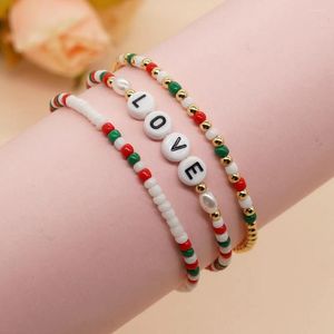 Strand Vlen Christmas Gift Bijoux Seed Beads Bracelets sets Fashion Letter Love Pulseras Mujer Femme Accessoires