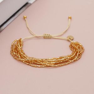 Strand Vlen couleur or Miyuki multicouche Bracelet de perles pour femmes bijoux à la main pile Pulseras Mujer Moda bijoux cadeau