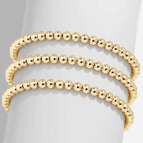 Strand Vlen Gold Bracelets Stretch Pulsera de pulsera para mujeres para mujeres Minimalista Pulseras apilables Regalo Gilr amigo