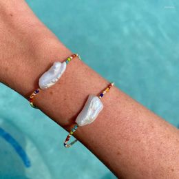 Strand Vlen Natuurlijke Zoetwater Parel Armbanden Voor Vrouwen Eenvoudige Tiny String Sierlijke Kleurrijke Kralen Pulseras Mode-sieraden