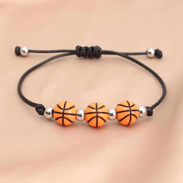 Bracelet de sport en perles de corde de cire, pour basket-ball, billard, noir, 8, ornement de main pour hommes