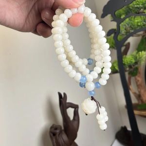 Brin blanc jade Bodhi Root 108 Seed Bouddha Beads Hommes et femmes Bracelet de collier tout apparenté